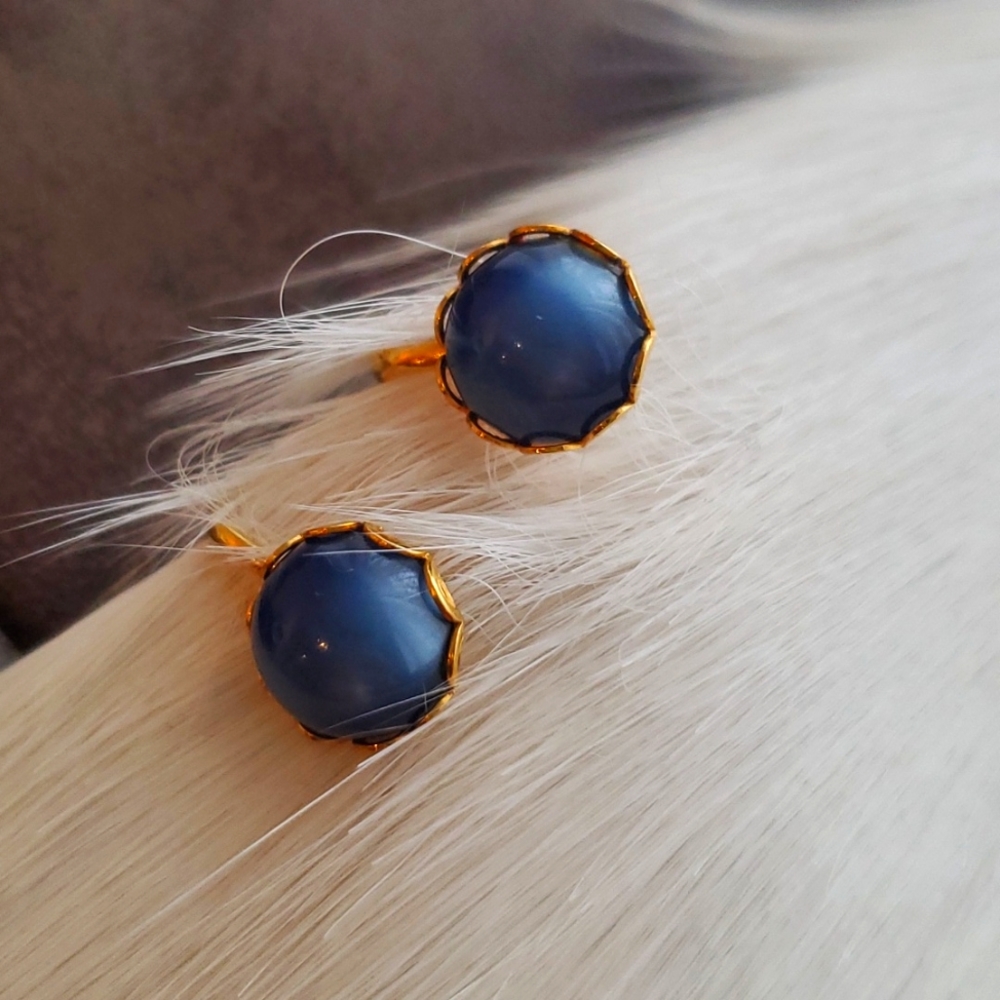 VTG 1980s Blue Screw-On Earrings – Costume Jewelry